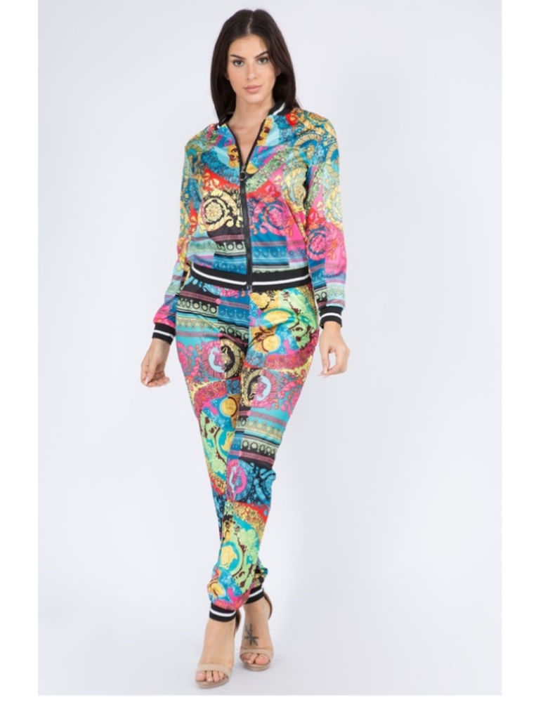 Paisley print tracksuit (GREEN MULTI)